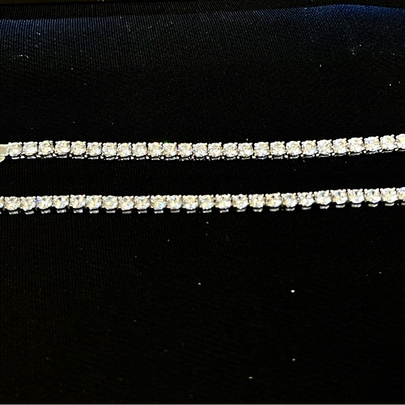 New 18k White Gold 10CT Moissanite Diamond Necklace - Picture 1 of 7